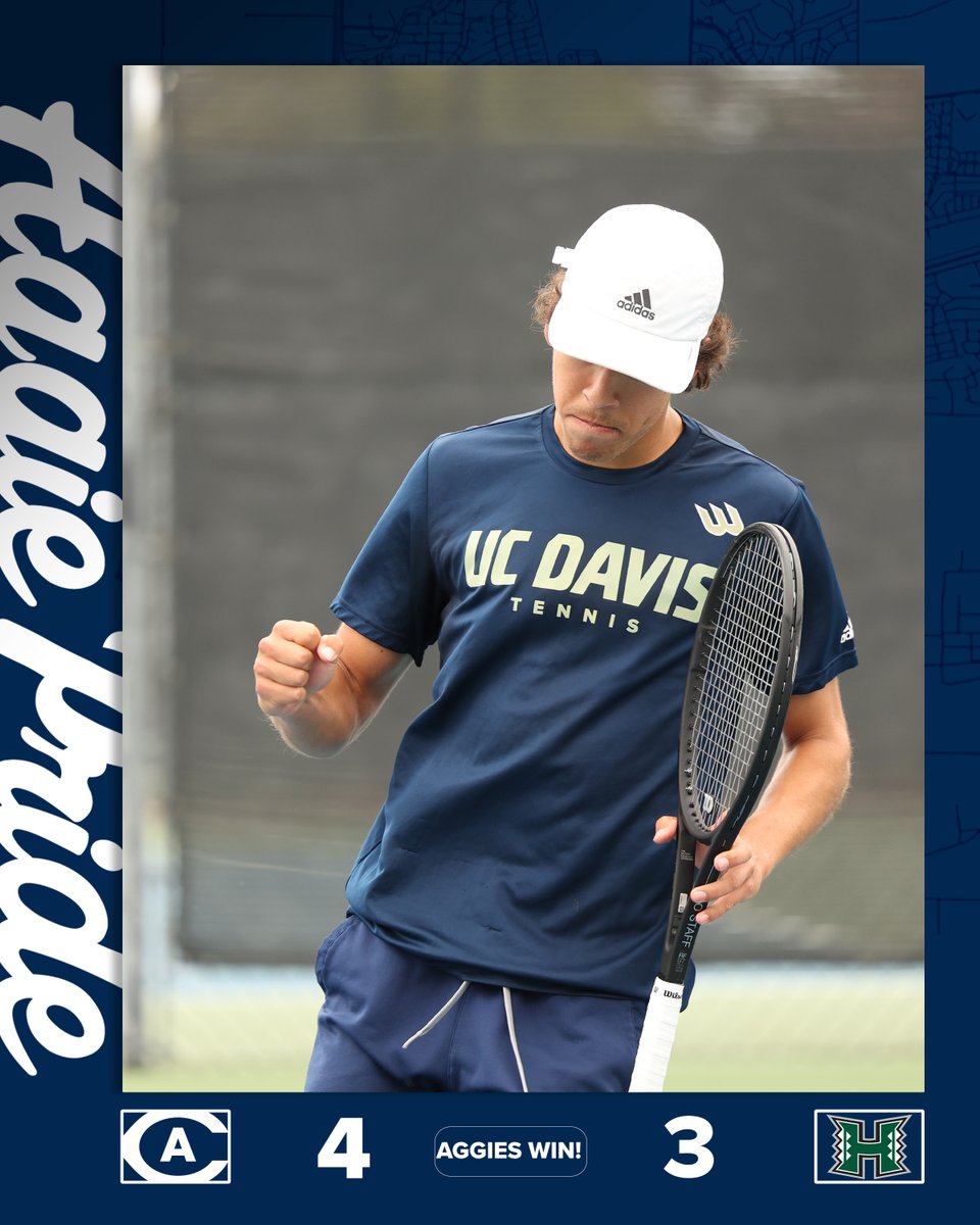 WIN SECURED ⚡️ The Aggies down the Rainbow Warriors in a huge win 4-3 to send the Aggies into the semifinals tomorrow versus the no. 1 seed UC Santa Barbara at 10:00 AM, stay tuned! #GoAgs | @ucdavisaggies