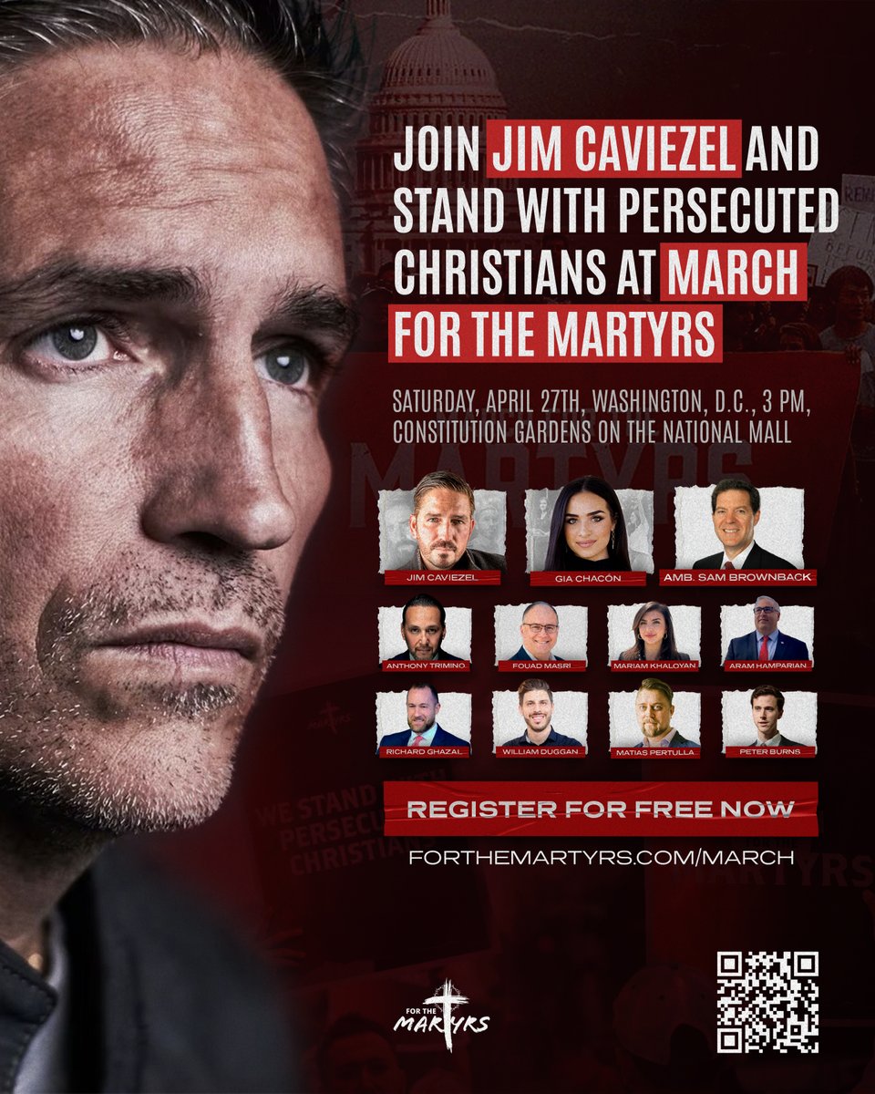Join the March for the Martyrs – persecuted Christians around the world - this Saturday, April 27th at 3:00 pm. Gather at Constitution Gardens on the National Mall, near the Vietnam Veterans Memorial, just south of the intersection of Constitution Avenue and 20th Street, NW.…