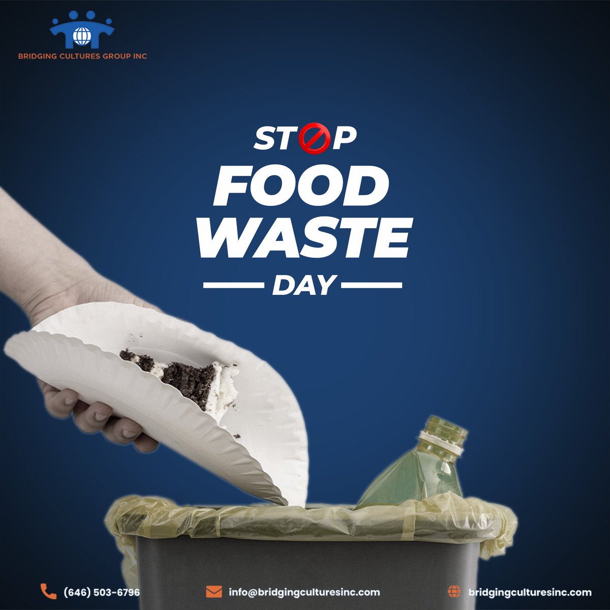 Today on Stop Food Waste Day, Bridging Cultures Group encourages mindful consumption. Let's commit to reducing our food waste, supporting our communities, and protecting our planet.

#BCG #DEI #StopFoodWasteDay #EcoFriendly #WasteNot