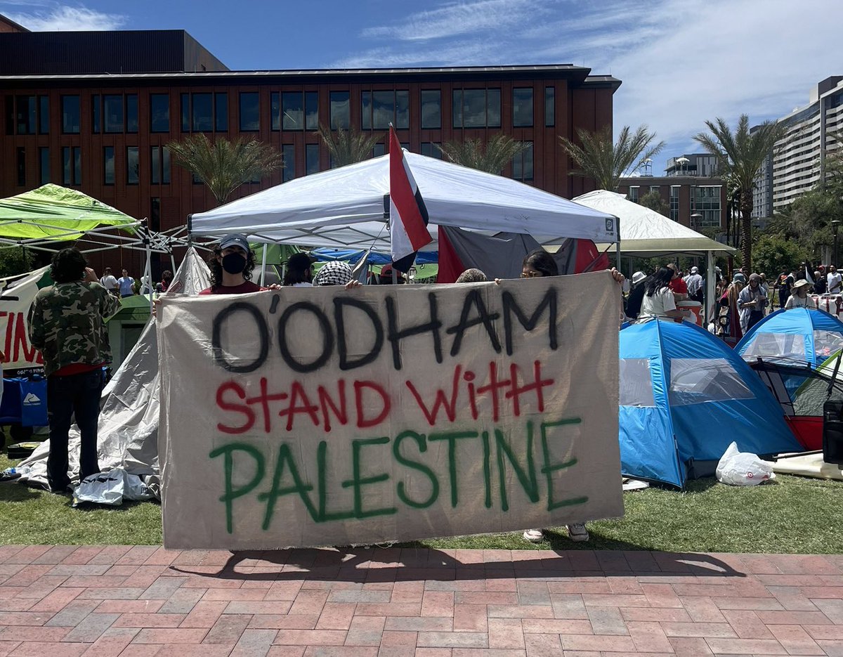 From the Gaza solidarity encampment at Arizona State University 🇵🇸 #LandBack