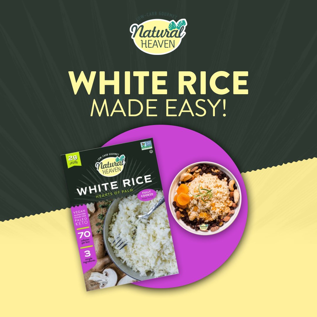 Simplify your meal prep with Natural Heaven's White Rice – keto-friendly, ready in minutes, and hassle-free! 🍚 Enjoy this delectable, sustainable alternative! #KetoFriendly #RiceAlternative #QuickMeals

🛒 Shop now at eatnaturalheaven.com/products/white…