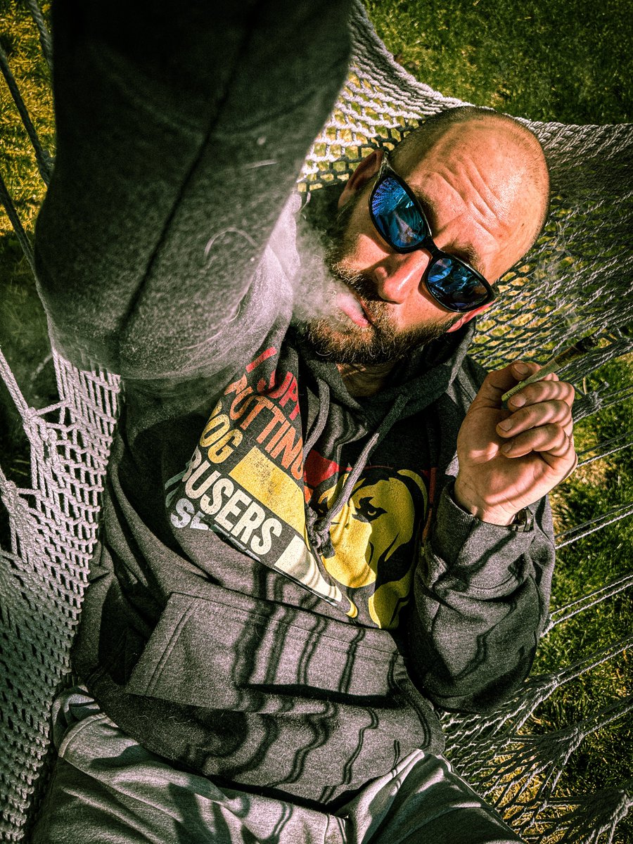 Christening the hammock chair with some quality trees. I mean it is #ArborDay2024! 😜

And yes, I am wearing my “I support putting dog abusers to sleep” hoody. Because, fuck Kristi Noem!