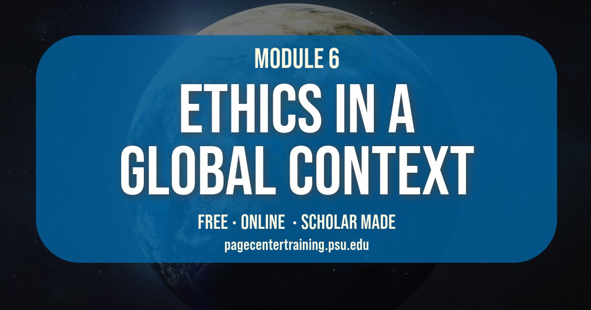Since 2022, more than 1,500 users have completed the Ethics in a Global Context training module. Free, online and scholar made. pagecentertraining.psu.edu