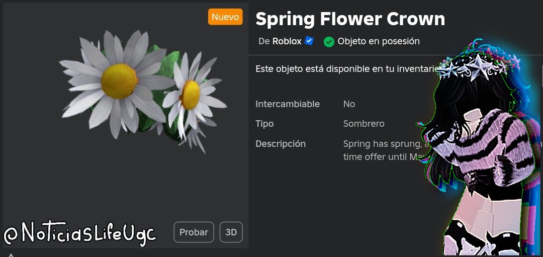 NoticiasLifeUGC's tweet image. Nuevo Item De Roblox GRATIS!! 👀👀
Estará disponible hasta el 6 de Mayo! Ve reclamando el tuyo ✨️
📎Link: roblox.com/catalog/168971…
#Roblox #RobloxDev #RobloxFree