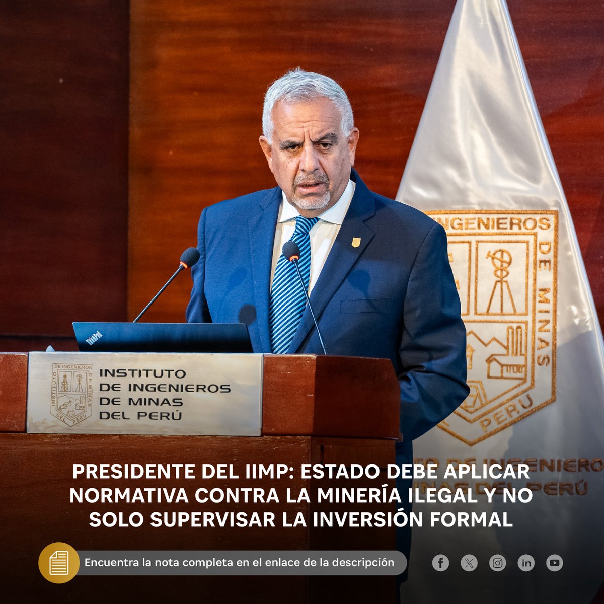 Presidente del IIMP: Estado debe aplicar normativa contra la minería ilegal y no solo supervisar la inversión formal Entérate más aquí: 👇 ow.ly/2gZs50Rpx6E #Estado #Minería #Mining #SectorMinero