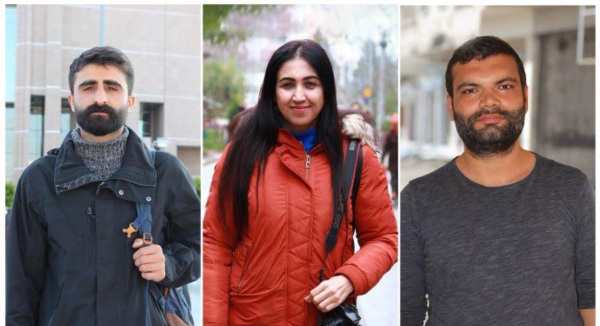 Hapishaneler gazetecisiz kalmıyor! Gazeteciler Tutuklandı… Özgür basın çalışanı gazeteciler Esra Solin Dal, Mehmet Aslan ve Erdoğan Alayumat tutuklandı. Hukuksuzluk sürüyor. Mezopotamya Ajansı @MAturkce ve @yeniyasamgazete çalışanı gazeteciler gözaltına alınmıştı. Dört…