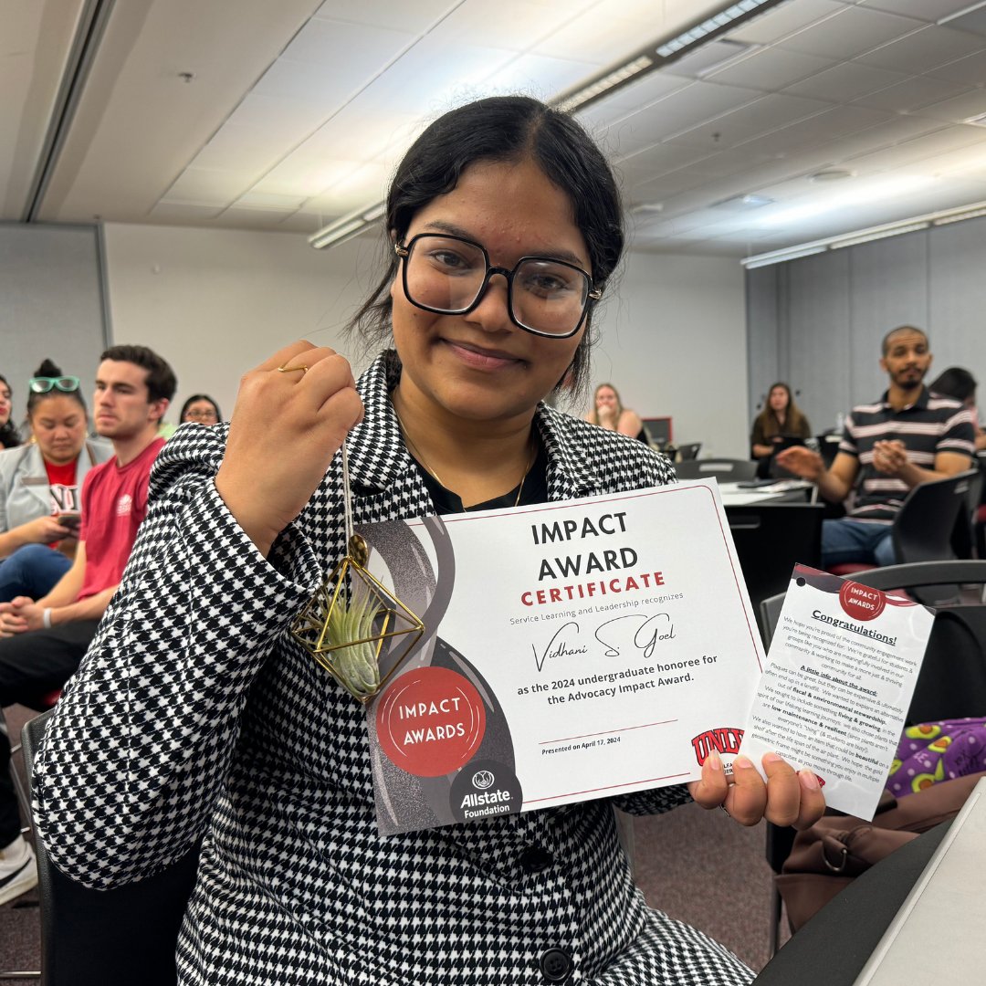 Congratulations to our undergradu public health student, Vidhani, who was recognized at multiple student recognition ceremonies! Vidhani was celebrated as an Outstanding Student Leader during the Rebel Awards and received the Advocacy Impact Award during the Impact Awards! 👏🎉