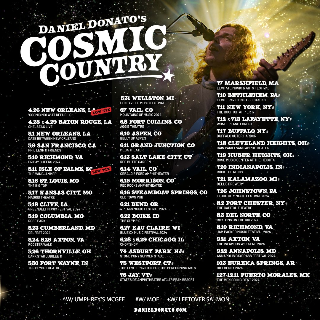 All the dates, all in one place, and all aboard the Cosmic Country Tour 🚂 #cosmiccountry danieldonato.com/tour/