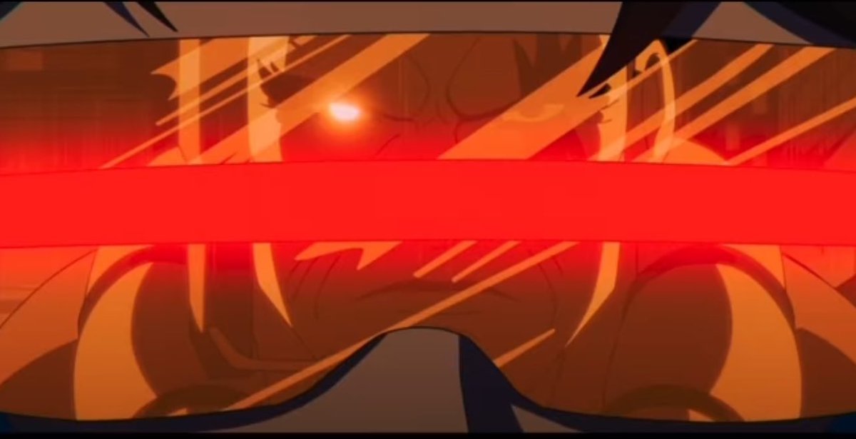 This scene from Xmen 97 episode #7 is just beautiful. We see Cable’s face reflecting in Cyclops’s visor with his eye glowing while Cyclops is staring back with his eyes glowing