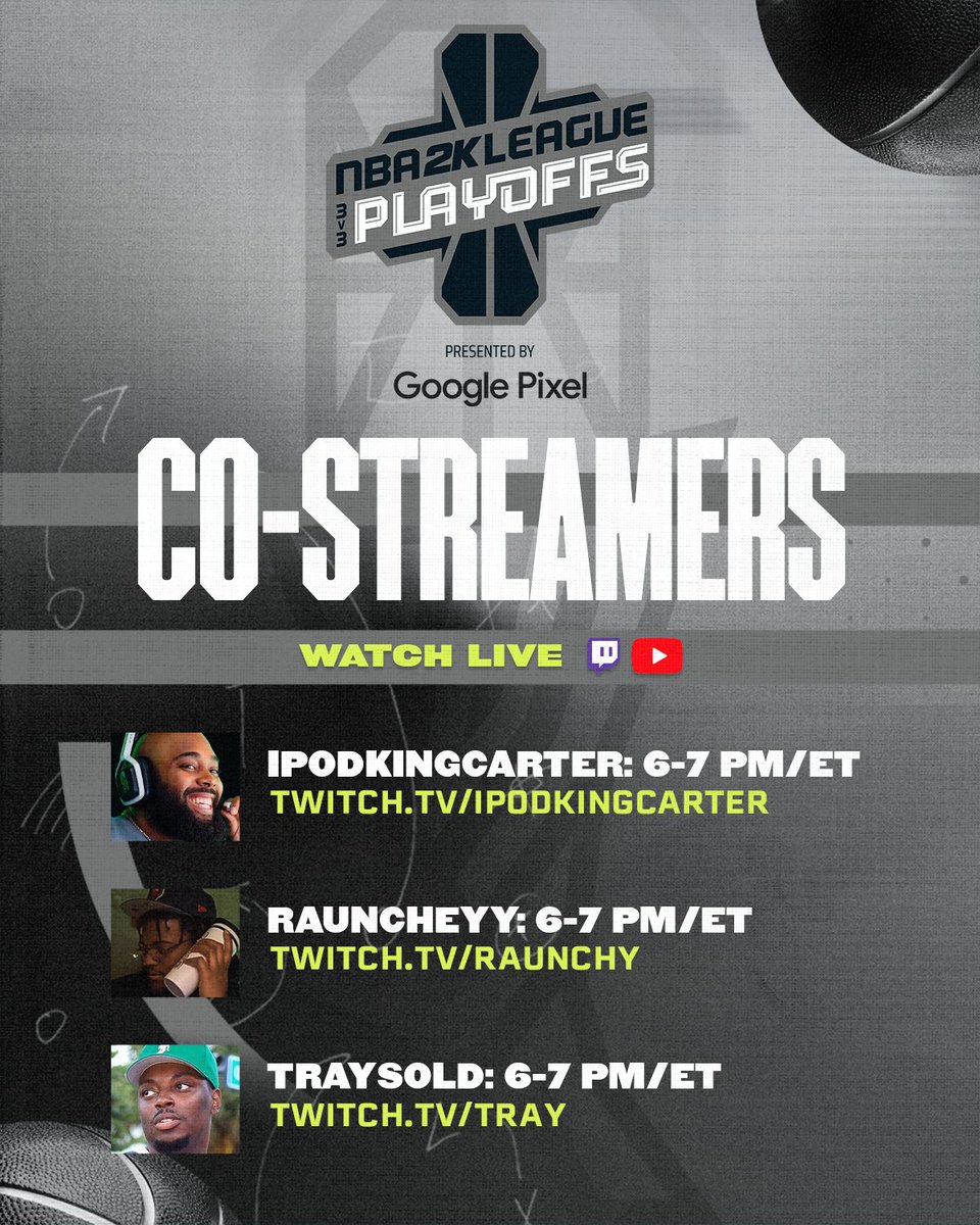 Tonight's co-streamers, tap in 👇 💻: @ipodkingcarter, twitch.tv/ipodkingcarter 💻: @oRaunchyy, twitch.tv/raunchy 💻: @TraySold, twitch.tv/tray