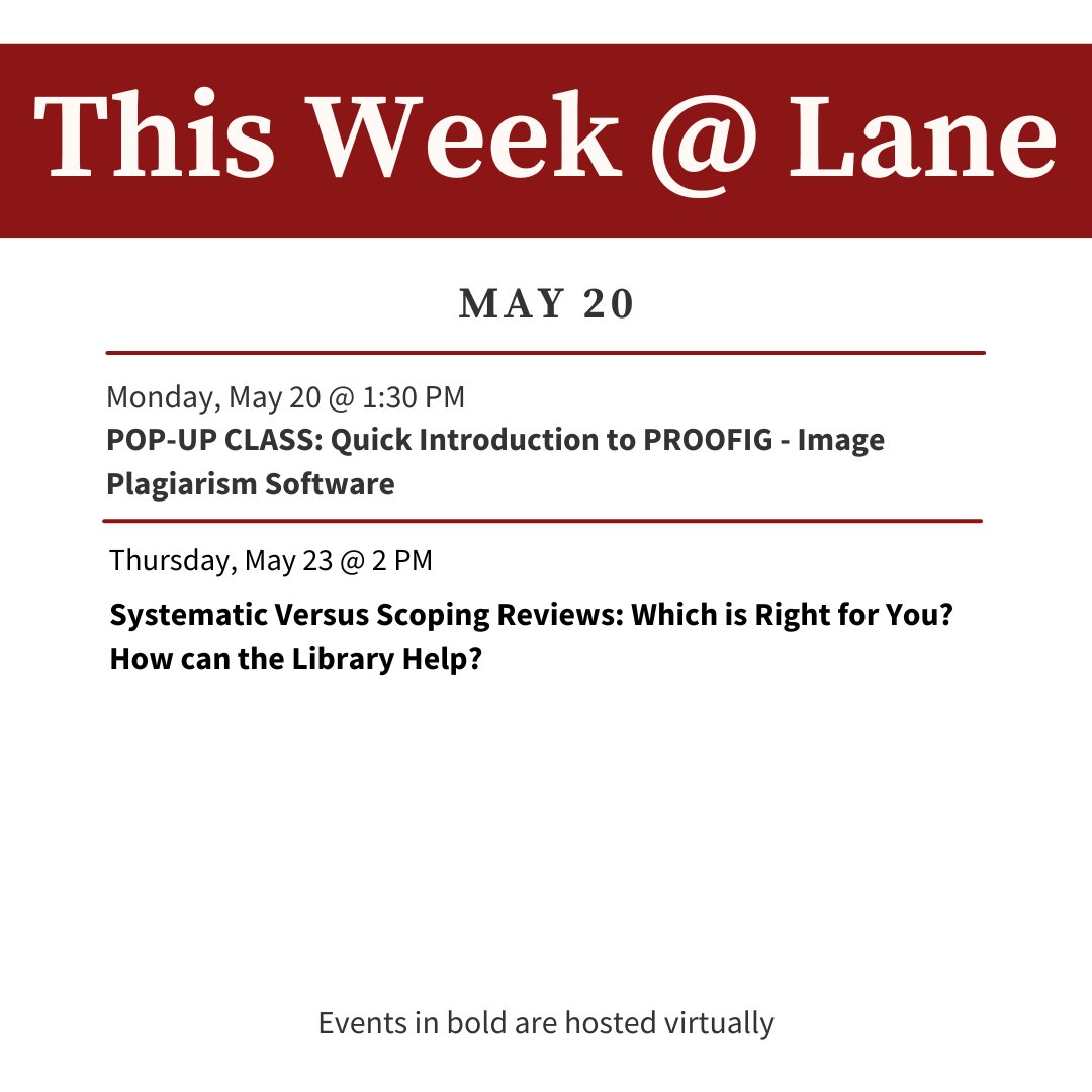 Join us May 20 for a fun, pop-up class on PROOFIG and May 23 for the Systemic vs. Scoping Review class! #StanfordMedicine