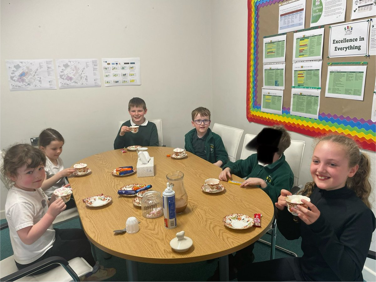 A lovely group of hot chocolate Friday children today. All chosen for a variety of reasons linked to demonstrating our school values.