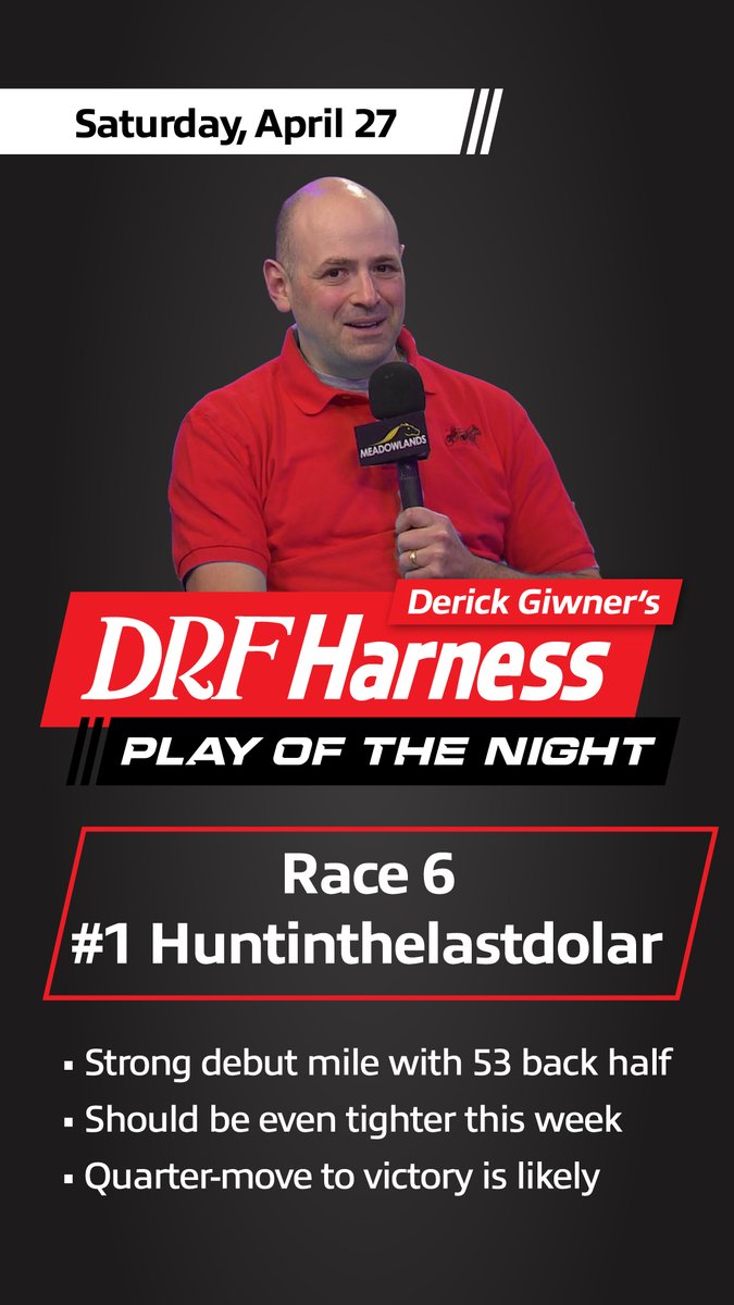 Tonight's @DRFHarness 𝙿𝙻𝙰𝚈 𝙾𝙵 𝚃𝙷𝙴 𝙽𝙸𝙶𝙷𝚃 is brought to you by @HarnessEyeGuy.

#playbigm #harnessracing