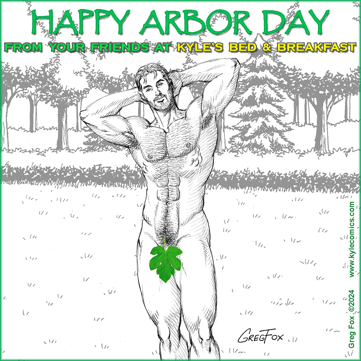 KyleComics's tweet photo. Happy Arbor Day, from Drew and all your friends at Kyle's B&B!!! 🌳 🌲🌳 🌲🌳 (Which do you prefer... with fig leaf, or without?). 🌳 🌲🌳 🌲🌳
#ArborDay #ArborDay2024 #KylesBnB #malefiguredrawing #figuredrawing #figleaf https://t.co/Em2Y7OqmKq