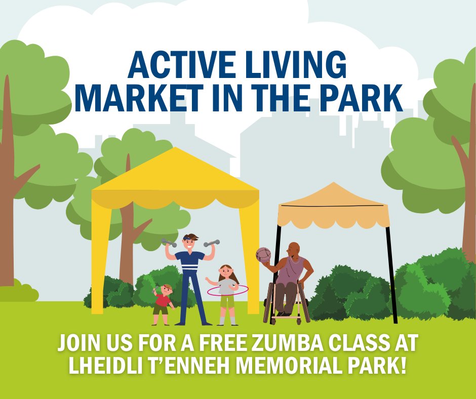 Join us for a free Zumba class in the park hosted by the @nbcy at 11 a.m. on Saturday, May 4! The Y is just one of nearly 30 organizations that will be at the Active Living Market at Lheidli T'enneh Memorial Park! Learn more: princegeorge.ca/activelivingma…