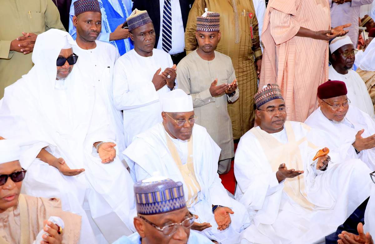 atiku's tweet photo. It was an honour attending the wedding Fatiha of Engr Mustapha Baba Shehu at the National Mosque, Abuja, today. I wish the couple a blessed marriage. -AA https://t.co/Ot3YpQrzsP