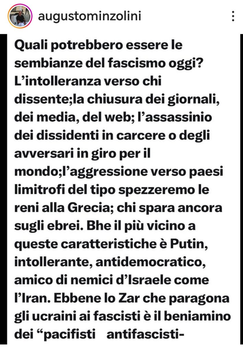 Condivido totalmente questa considerazione di @AugustoMinzolin, si sta verificando un corto circuito pericolosissimo dove tutto è ribaltato, chi fino ad oggi abbiamo creduto custode della libertà e della democrazia oggi è apertamente schierato con i dittatori criminali terroristi