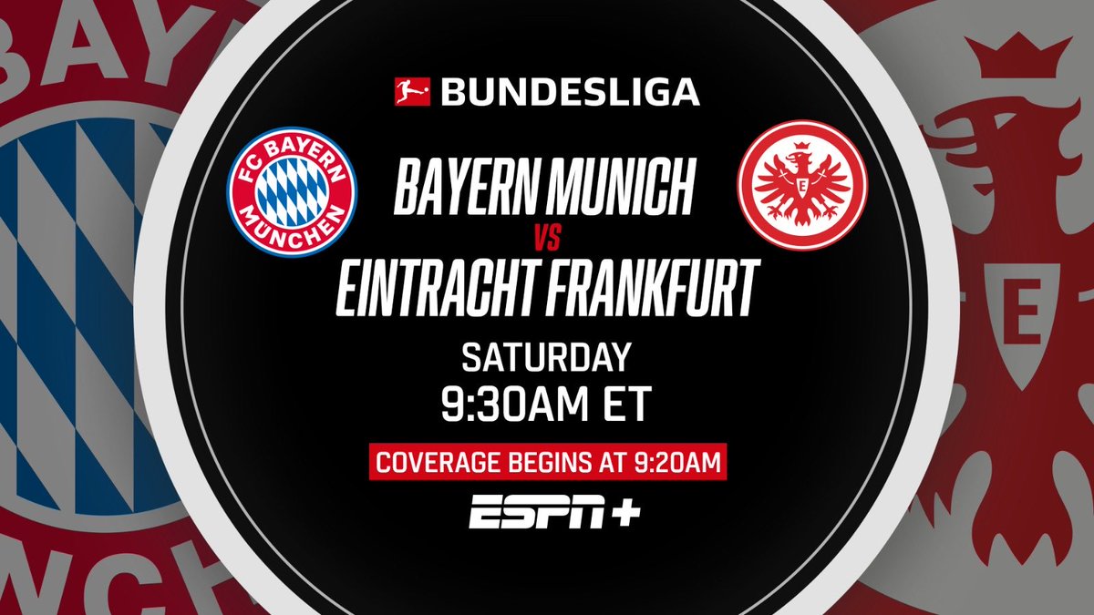 Join us around the world & on ESPN+ tomorrow (Saturday) for Bayern-Eintracht. ⁦ @SeanWDundee⁩ with me. ESPN+ will have a full studio show with ⁦⁦@KayLMurray⁩ from 9ET & although it will link into Leipzig-Dortmund, you can of course choose your preferred early game.