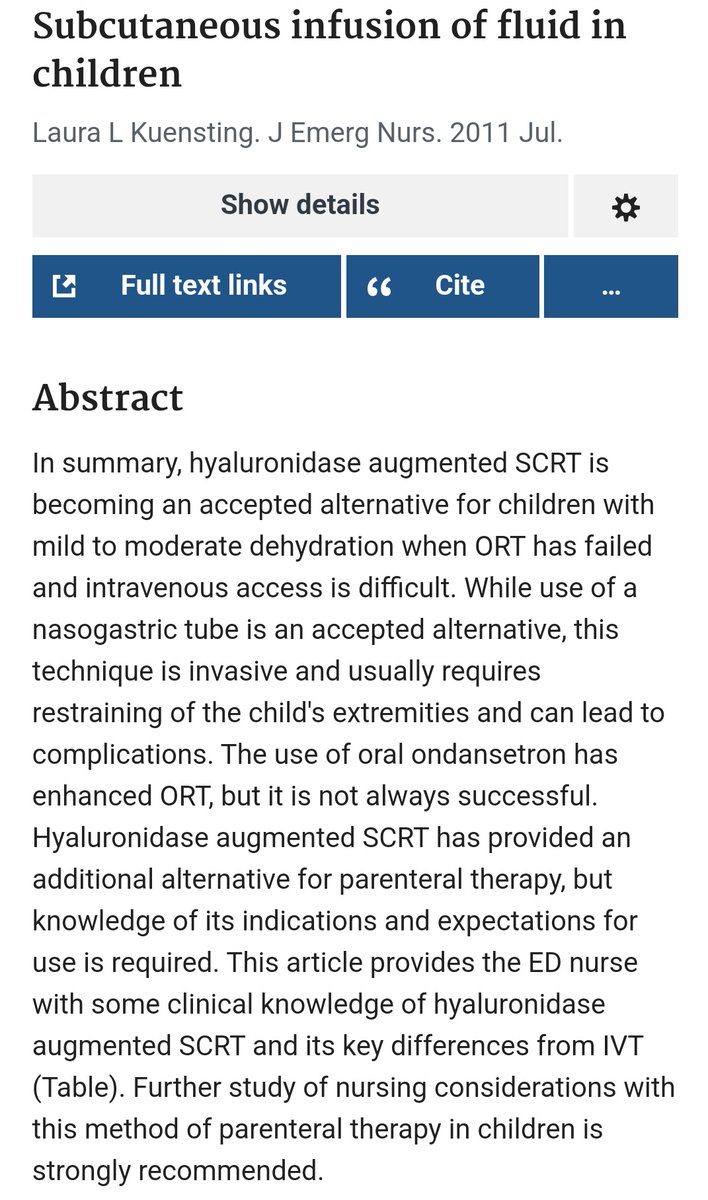 Not just for pets! Folks sometimes forget that we've been doing subcutaneous fluid boluses in pediatrics for a long time. pubmed.ncbi.nlm.nih.gov/21497894/ Check out @OSUMedPedsRes Chief @nparisiMD 's thread for more on a doggy overdose story