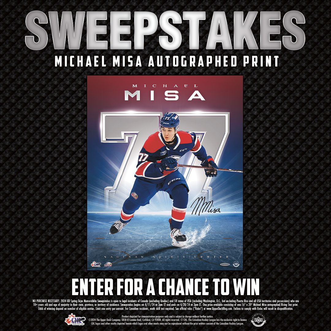 🏒LAST DAY to enter for your chance to win this Michael Misa Autographed Print! >>> bit.ly/4cPnxxj