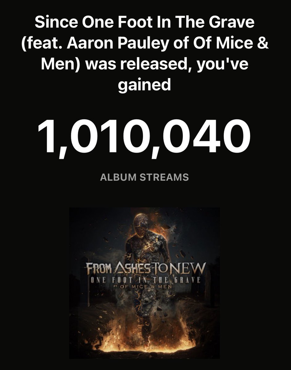 🪦One Foot In the Grave is our fastest song to 1 Million streams on Spotify 🤯