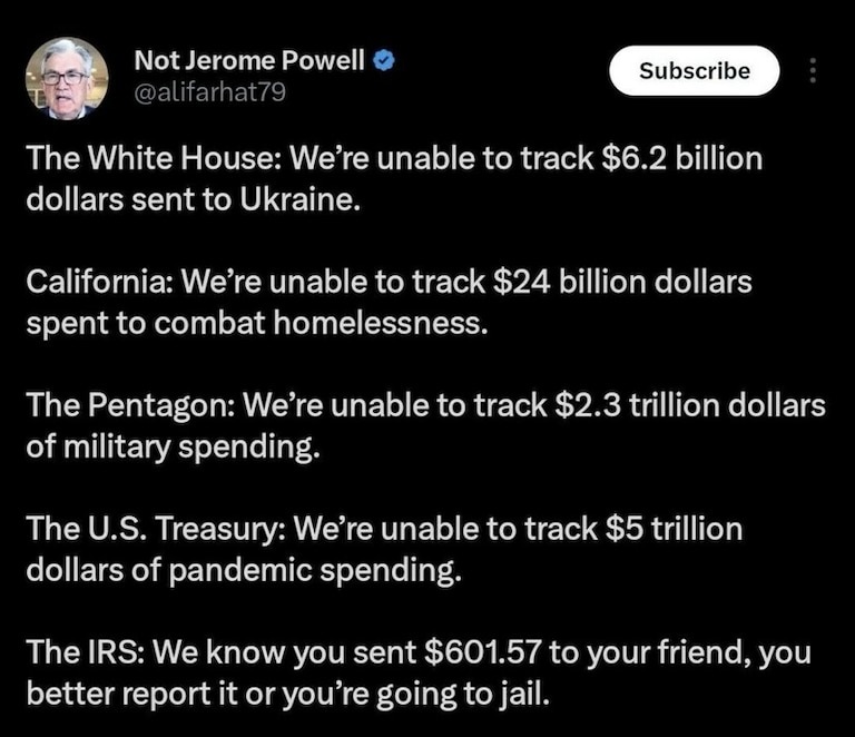 Can somebody make this make sense? Hope you paid your taxes! They need to replace all they can't track!😡