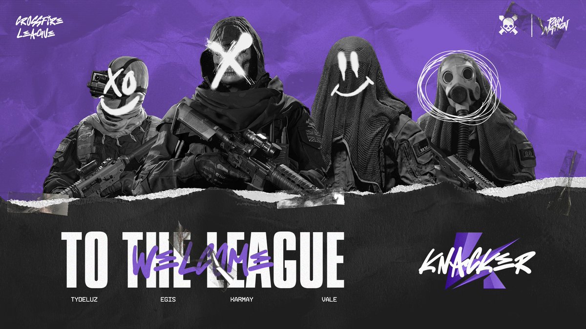 CrossfireGGs's tweet photo. Welcome #Knacker to the Crossfire League! ⚔️
🩸@tydeluz
🩸@3GIS_
🩸@ValeC0D
🩸@KarmaySZN
🎟️Get your teampass here: https://t.co/SlJ5sPiubV
#BleedThemOut | #CrossfireLeague | #CallofDuty https://t.co/BeYvXijdVr