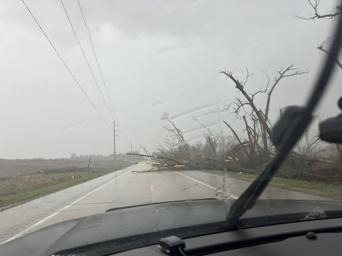 Major major tornado west of Omaha. Large trees shredded on 31 north of Elkhorn, NE