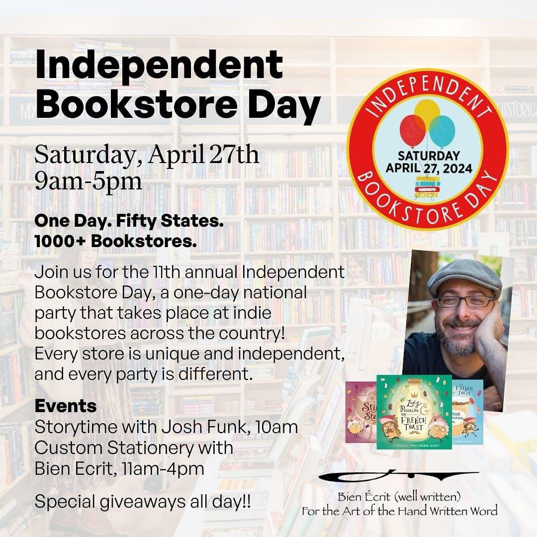 Tomorrow morning at 10am I'll be hosting a Storytime & Signing at Book Love in Plymouth, MA! I look forward to visiting this shop for the first time. Will I see you there for #indiebookstoreday?