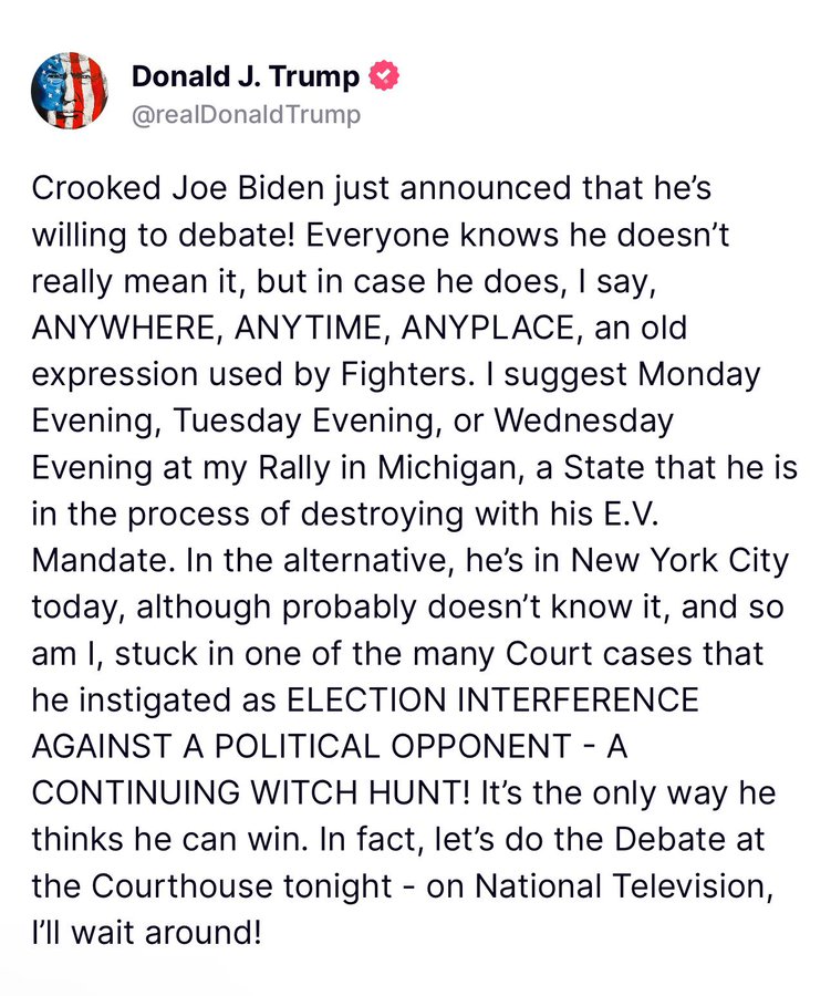 Will senile Joe debate Trump...?