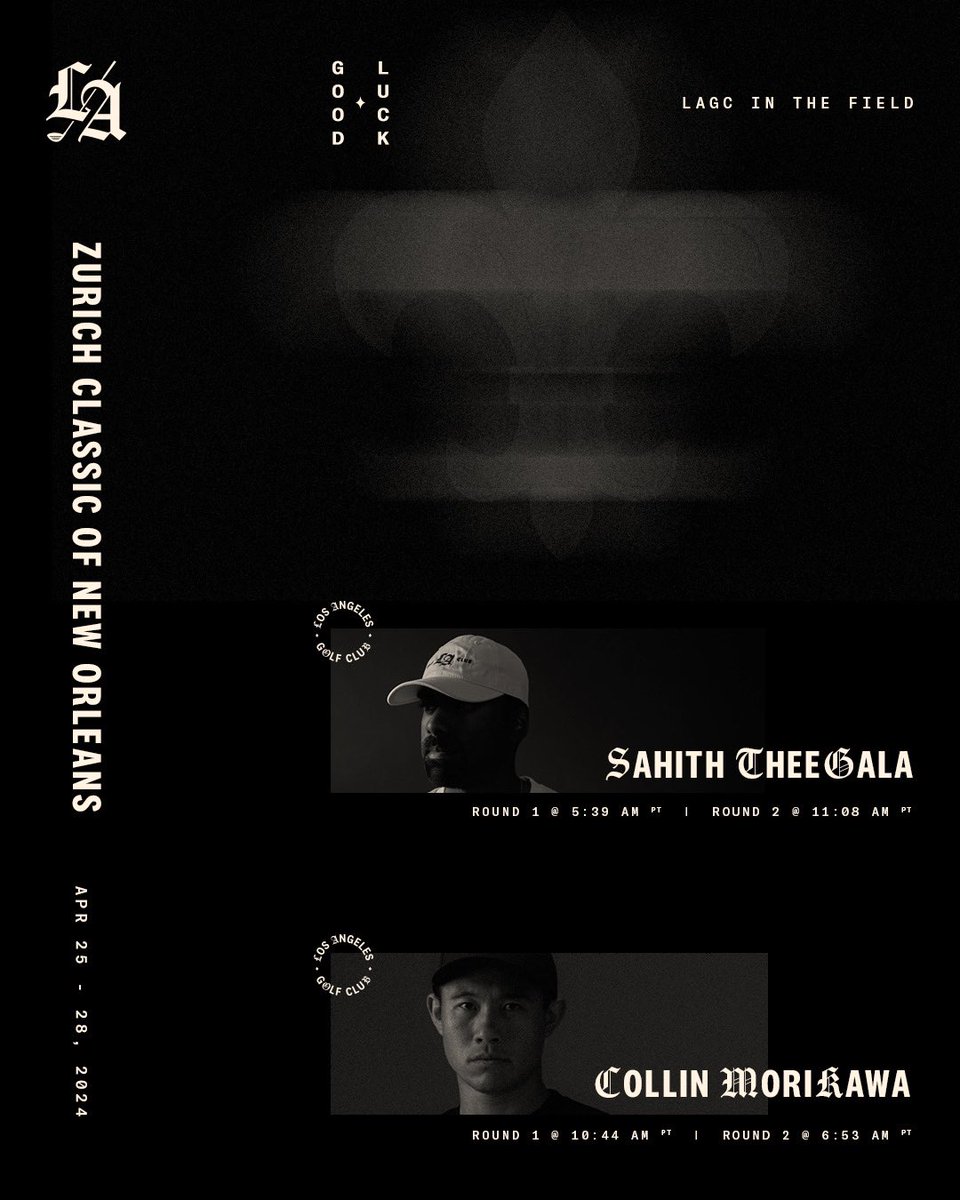 We’ve got @SRTheegala and Collin Morikawa in New Orleans this week for the @Zurich_Classic ⚜️⛳️🐊 #lagc #wearelagc #ZurichClassic #pgatour