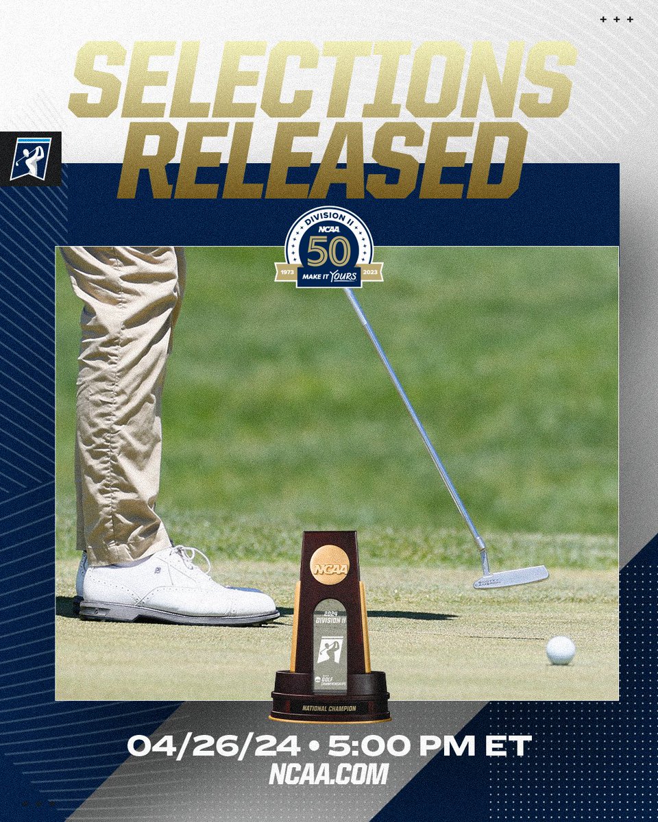 See you in Orlando!☀️ 80 teams and 32 student-athletes have been selected for the 2024 #D2MGolf Championships. 🏆 #MakeItYours | on.ncaa.com/D2MGolfsr