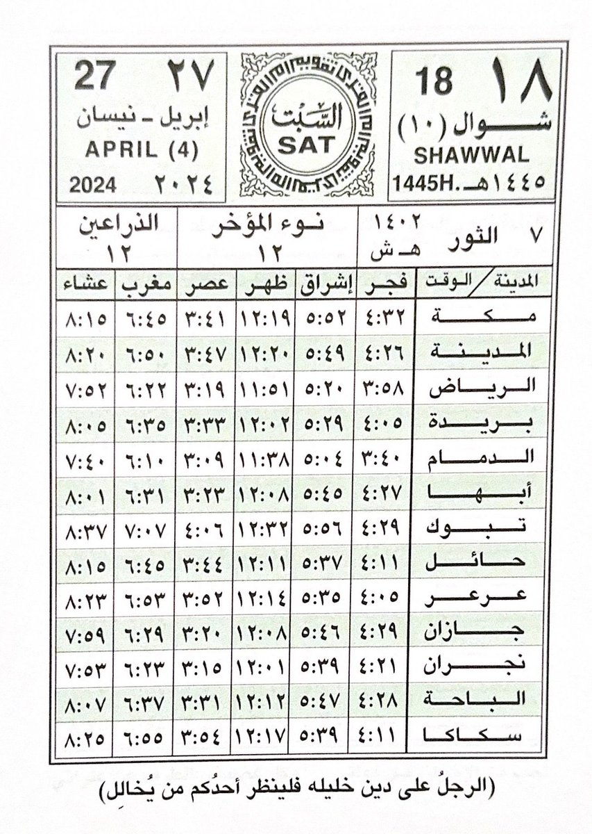 السلام عليكم ورحمة الله
🗓اليوم #السبت
18 - 10 #شوال - 1445🔺284
27 - 4 #ابريل - 2024🔺118
.
⏱باقي على
#الراتب 1
#التقاعد 4
#الدعم_السكني 26
#تقاعد_التأمينات 4
#حساب_المواطن 12
#الضمان 4
#حافز 8
#التأهيل 29
#ساند 4
#اجازة_نهاية_العام 44
#يوم_عرفه 49
.