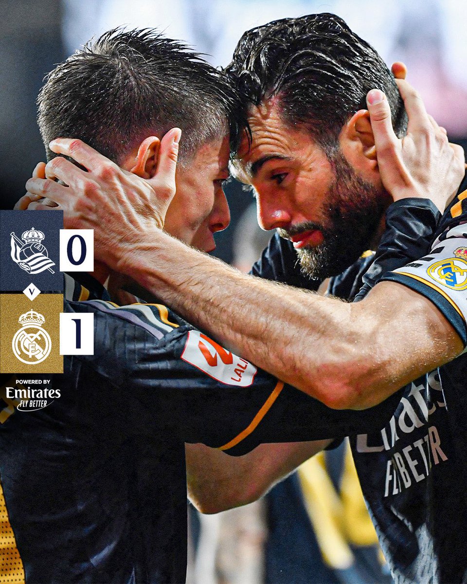 🏁⏱ | FULL-TIME!!!!! 3/7 POINTS (AT LEAST) TO THE LALIGA TITLE.

Real Sociedad ⚪️ 0-1 🔵 Real Madrid (Arda Güler 29'). 

#LALIGAEASPORTS

Siapa MOTM pilihan warganet? 🤔