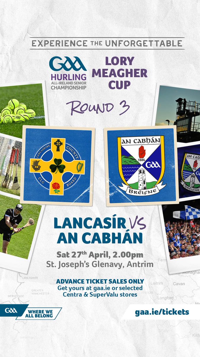 📣CHANGE OF VENUE📣

Lory Meagher Cup Rd3 @LancashireGAA  v @CavanCoBoardGaa
📌St Endas Ballybough Antrim
Click here for Directions.⬇️
tinyurl.com/984z9thx
 
📆Sat 27th April
🕰2:00p📣

To purchase Tickets please click ⬇️
am.ticketmaster.com/gaa/lorymeaghe…

#ExperienceTheUnforgettable