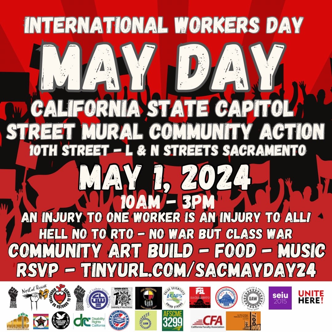 In celebration of the upcoming International Workers’ Day, CFA members from across the state will join together with our sibling unions on May 1 to commemorate the accomplishments of workers & the labor movement. Here are some #MayDay actions near you: calaborfed.org/may-day-2024/