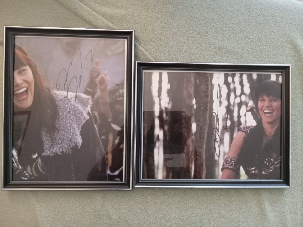 Picked up a couple new frames today at Dollarama to display the Lucy autos @XenaWatch sent me. ❤️#Xena #LucyLawless
