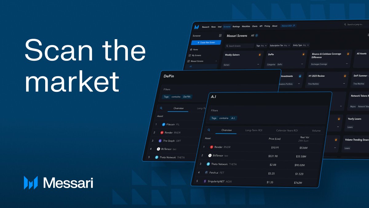 Discover hidden opportunities with the most robust market screener out there! 🔍 Scan the market now: messari.io/screener?utm_m…