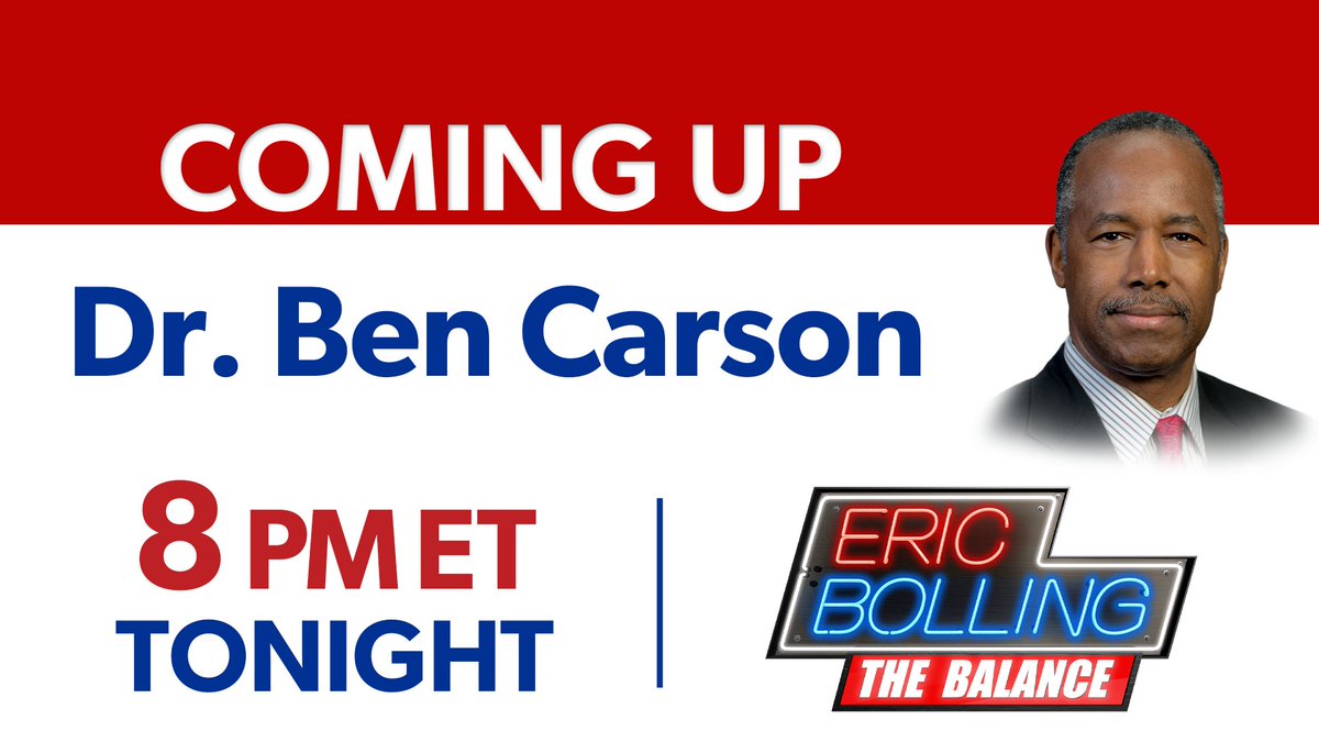 Watch Dr. Ben Carson (@realbencarson) on 'Eric Bolling The Balance' TONIGHT at 8 PM ET on NEWSMAX, talking Biden’s health problems! More: newsmaxtv.com/bolling/