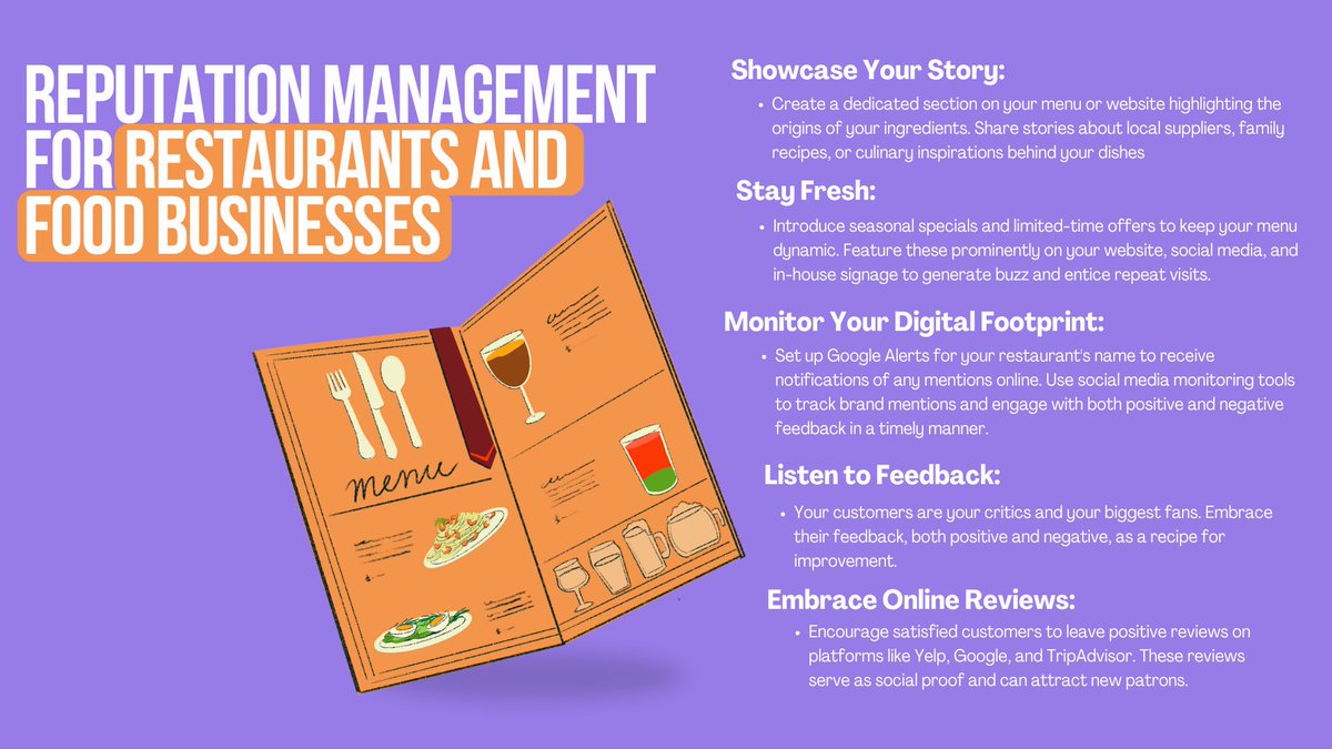 Restaurants and food businesses need to protect their reputation🚀 Learn how with these tips:
#reputationmanagement #ORM #reputationtips #reviews #onlinereviews #digitalfootprint