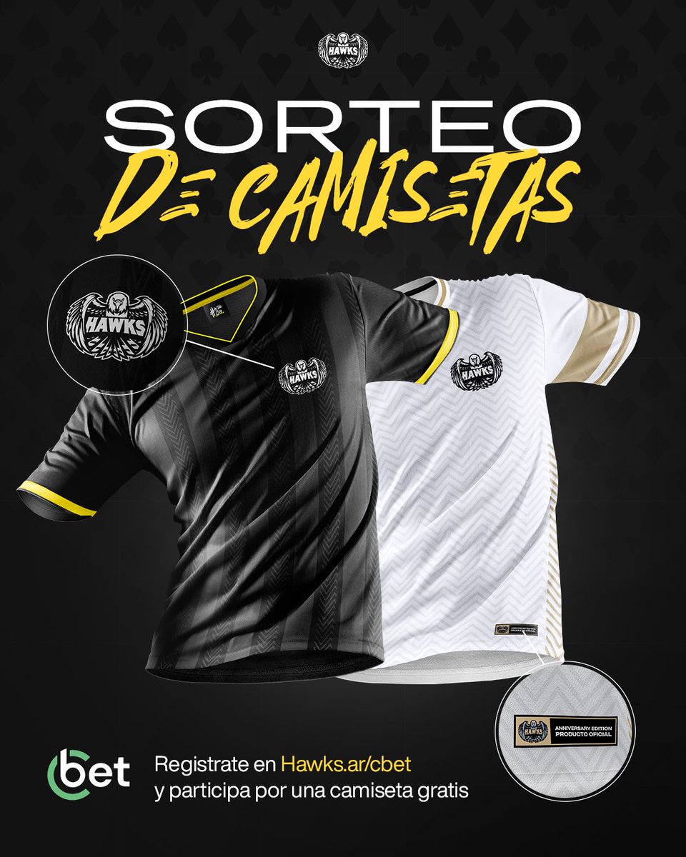 SORTEAMOS DOS CAMISETAS 🔥 📲 Si querés ponerte la piel del Halcón participá de este sorteo en nuestro Instagram. 🔗 NO TE LO PIERDAS: hawks.ar/sorteo #AllHawks🦅