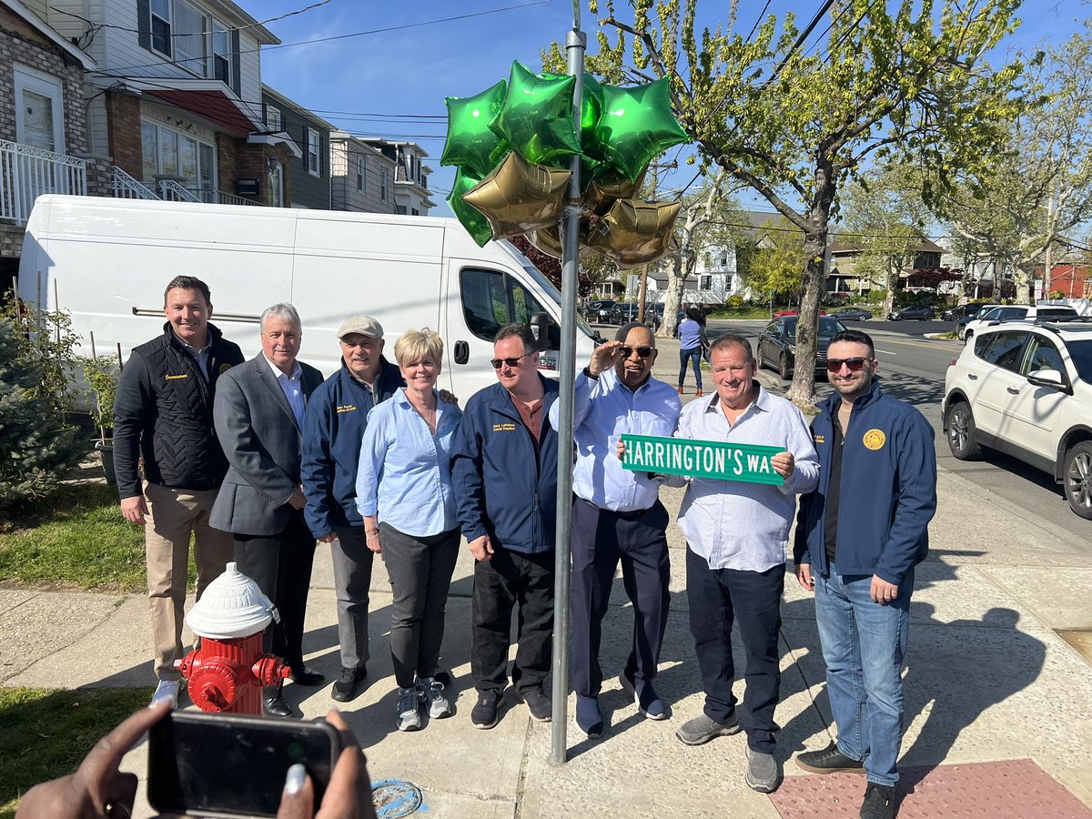 Congratulations to the Harrington Family as we renamed Margaret Street to “Harrington’s Way” today! #BayonneStrong #WeAreBayonne @CityofBayonne