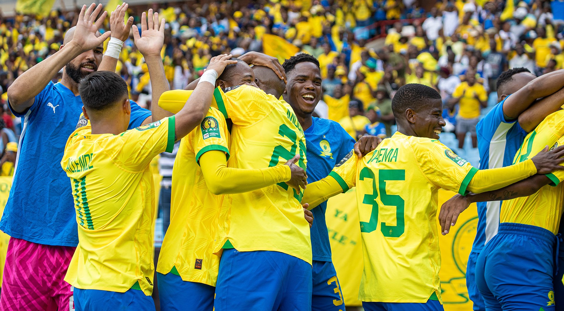 Mamelodi Sundowns players celebrate