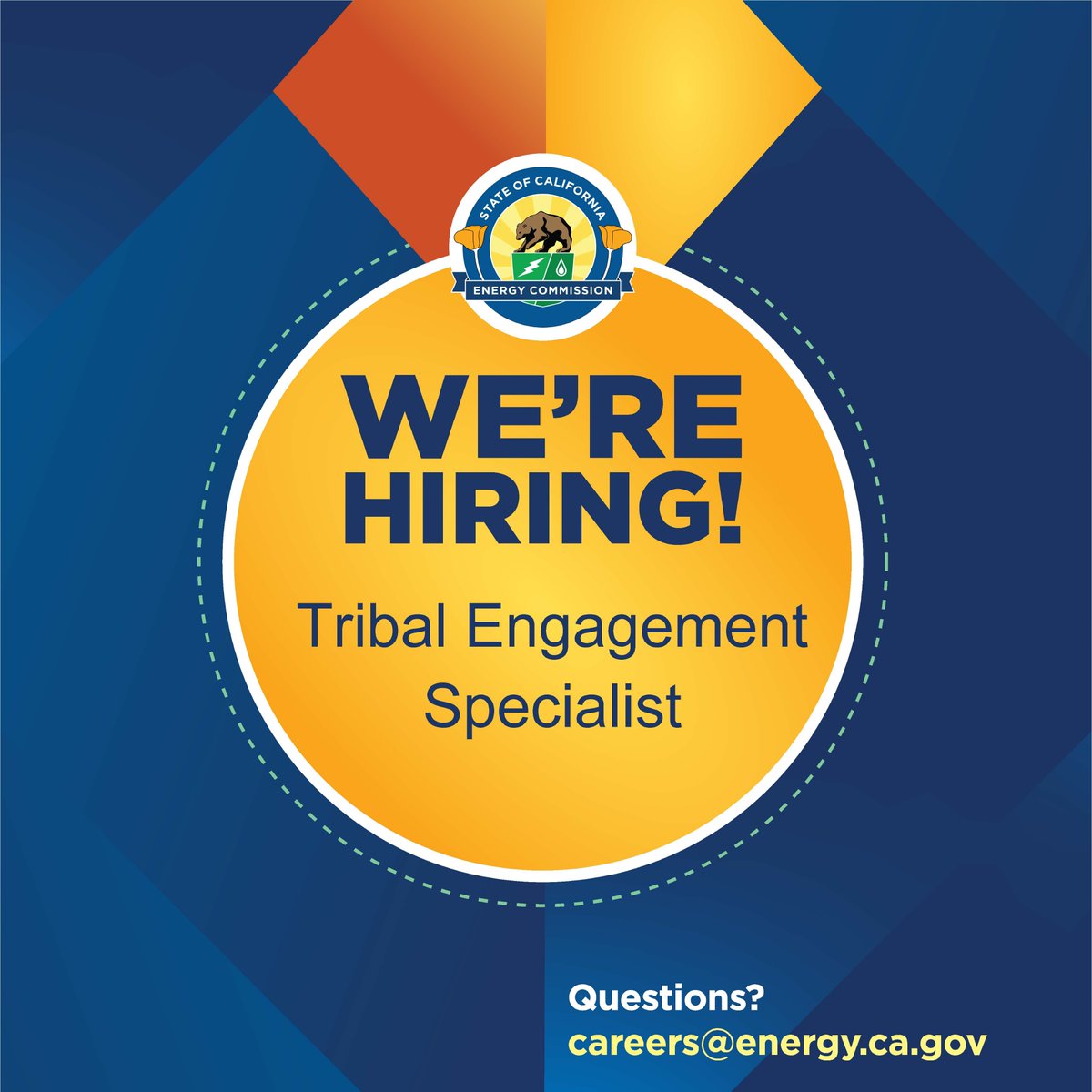 ⚡The #CalEnergy Public Advisor’s Office is hiring an Associate Governmental Program Analyst in the Office of Energy Equity and Tribal Affairs! 📅 Apply by 5/9 here: bit.ly/3UiKdgO