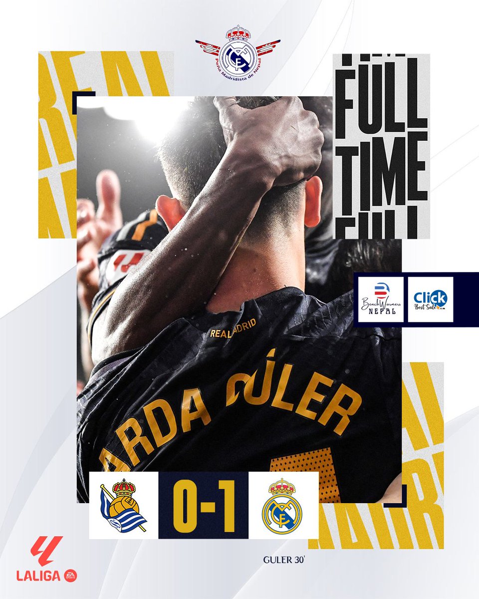 Secures a hard-fought 0-1 victory! 🤍

#RMFCN | #RMLiga | #LaLiga | #HalaMadrid