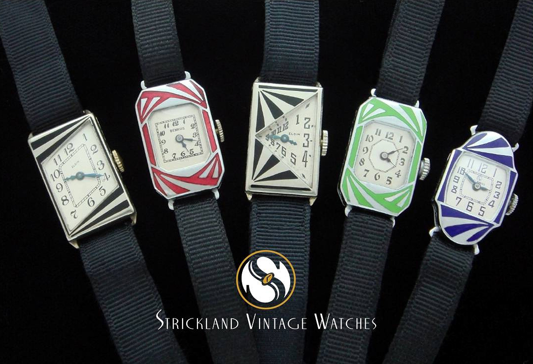 Magnificent array of colorful Deco wristwatch art.
#ArtDecoWatches #artdeco #ladieswatches #watches #WristArt #classicwatches #enamelwatches #horologicalfinds #horology #timepieces #vintagetimpiece #vintagewatches #ladiesfashion #1930swatch #1930sfashion #vintagefashion #vintage