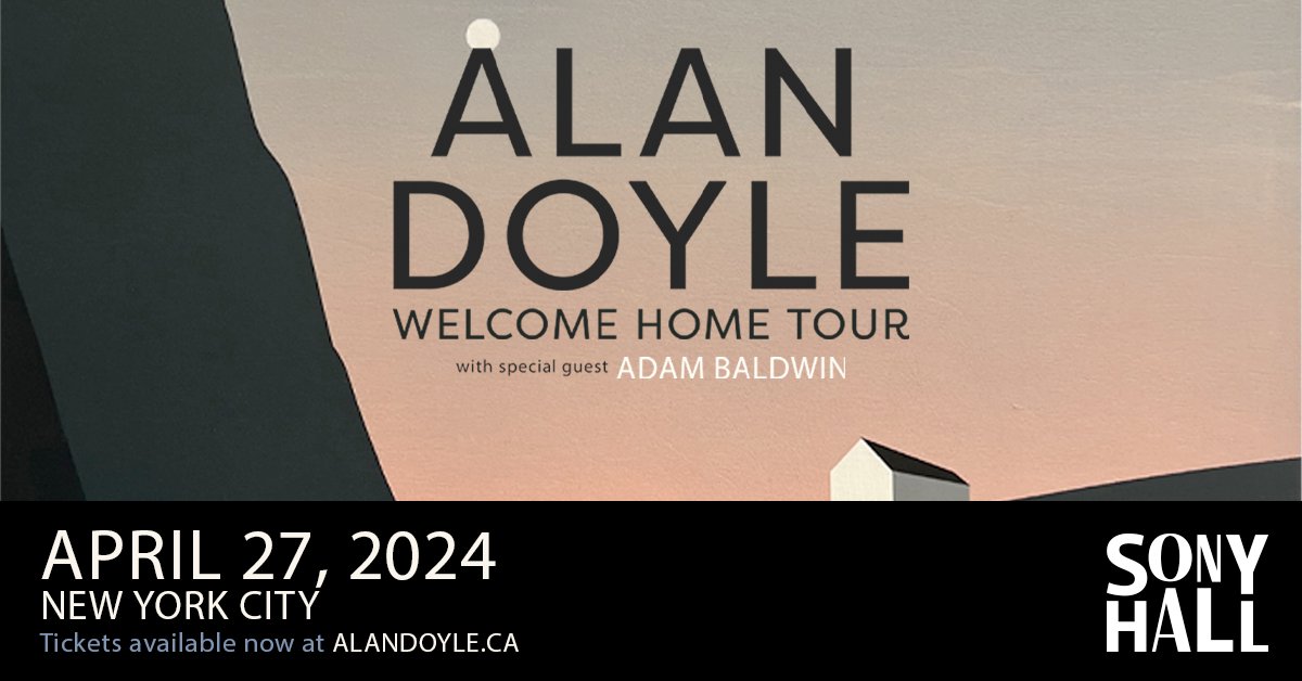 TONIGHT! Canadian Rock Legend @alanthomasdoyle is taking the stage at Sony Hall as part of his 'Welcome Home' Tour 🎸 Get your last-minute tickets before they're gone!

ticketweb.com/event/alan-doy…