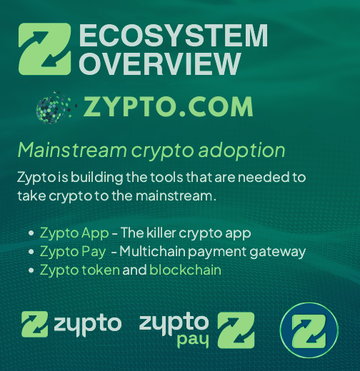 @JustgoZypto @CoinMarketCap @zyptopay $Zypto is a self sustaining token ecosystem that generates income flow from the real world economy through @zyptopay. With #ZyptoApp launch right around the corner, #Zypto is poised for massive growth in 2024.