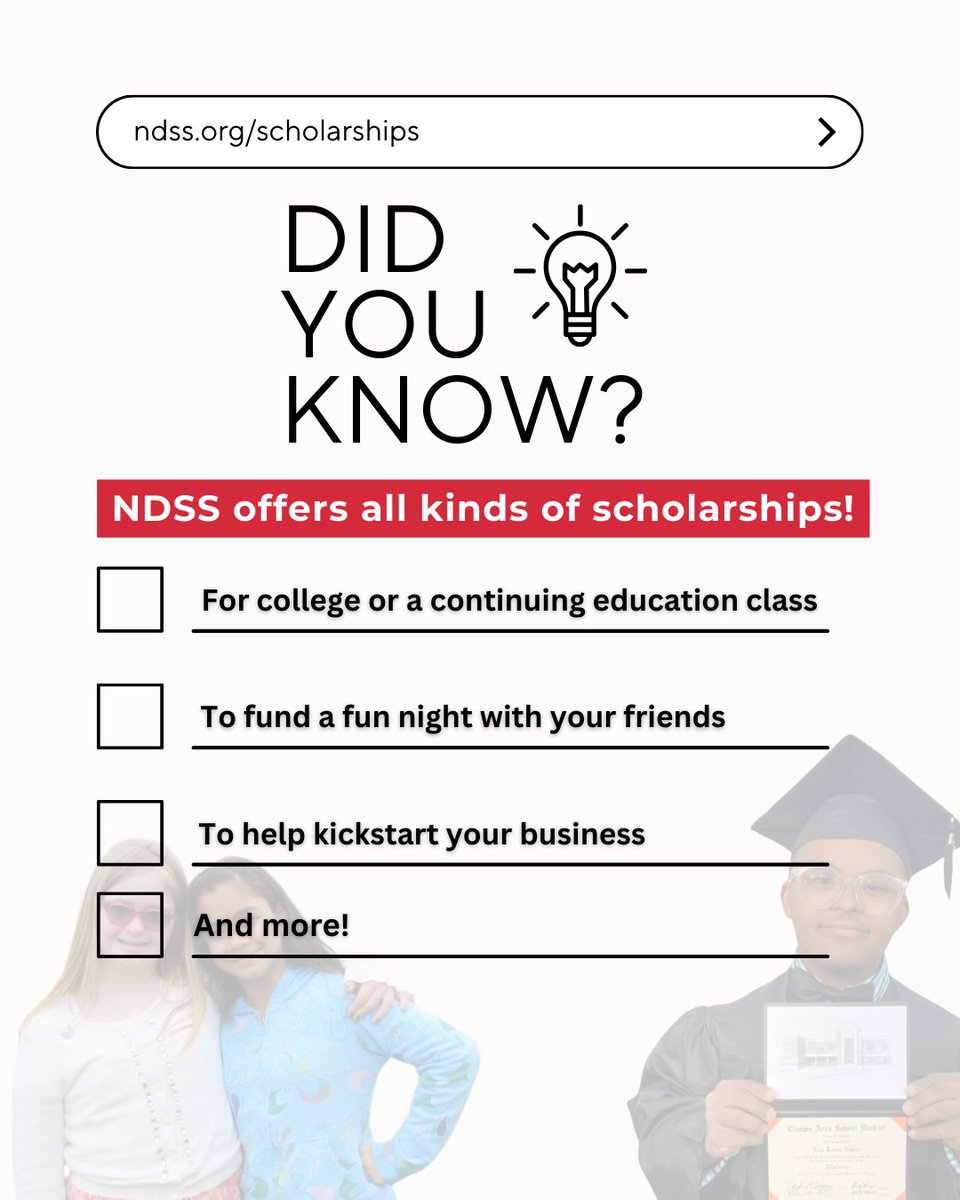 Apply today at ndss.org/scholarships! The deadline to apply is Friday, June 14th!