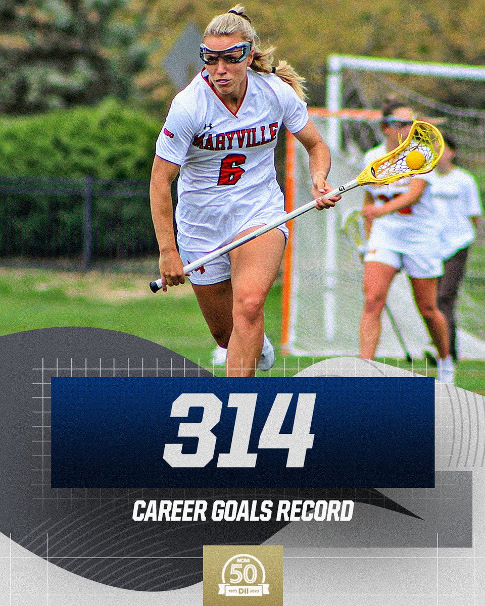 Making it look easy🤩 @MaryvilleSaints Sydney Tiemann takes the lead as the #D2WLAX All-Time Career Goals Record holder. #MakeItYours
